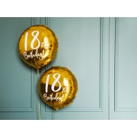 Folieballon '18th Birthday' Goud (45cm)