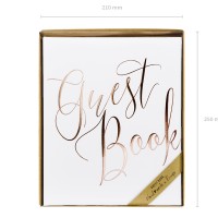 Gästebuch weiss-gold 20x24.5cm