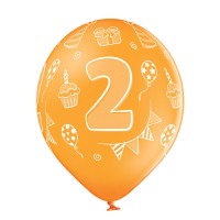 Standaard ballonnen-D11- 2st Birthday (6st assorted)