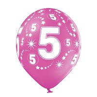 Standaard ballonnen-D11- 5th Birthday (6st assorted)