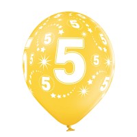 Standaard ballonnen-D11- 5th Birthday (6st assorted)