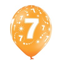 Standaard Ballonnen (30cm) - Verjaardag 7 Jaar - 6 stuks ass.