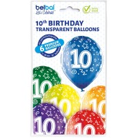 Ballons Standards (30cm) - Anniversaire 10 Ans - 6 pcs. ass.