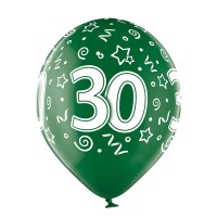 Standaard ballonnen-D11- 30th Birthday (6st assorted)