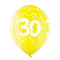 Ballons Standards (30cm) - Anniversaire 30 Ans - 6 pcs. ass.