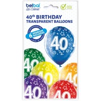 Standaard ballonnen-D11- 40th Birthday (6st assorted)