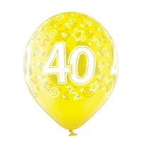 Ballons Standards (30cm) - Anniversaire 40 Ans - 6 pcs. ass.