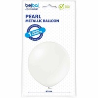 Grote ballon (60cm) metallic wit (pearl)