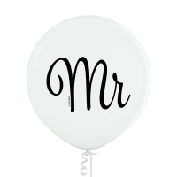 Grote ballon (60cm) print "Mr" wit