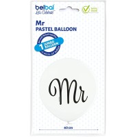Grote ballon (60cm) print "Mr" wit