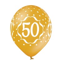 Standaard Ballonnen (30cm) - Gouden Jubileum 50 Jaar - 6 stuks ass.