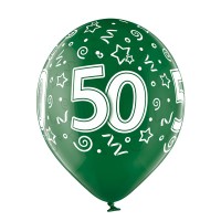 Standaard Ballonnen (30cm) - Verjaardag 50 Jaar - 6 stuks ass.