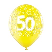 Standaard ballonnen-D11- 50th Birthday (6st assorted)