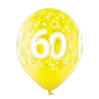 Standaard Ballonnen (30cm) - Verjaardag 60 Jaar - 6 stuks ass.