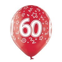 Standaard Ballonnen (30cm) - Verjaardag 60 Jaar - 6 stuks ass.