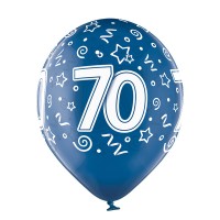 Ballons Standards (30cm) - Anniversaire 70 Ans - 6 pcs. ass.