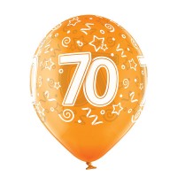 Standaard ballonnen-D11- 70th Birthday (6st assorted)