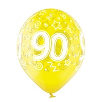 Ballons Standards (30cm) - Anniversaire 90 Ans - 6 pcs. ass.