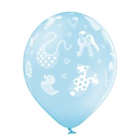 Standaard Ballonnen (30cm) - Baby Jongen - 6 stuks ass.
