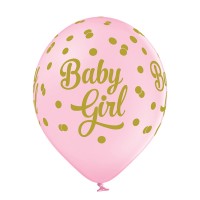 Standaard Ballonnen (30cm) - Baby Meisje Dots - 6 stuks ass.