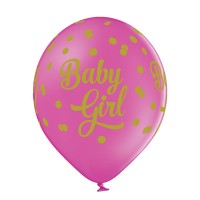 Ballons Standards (30cm) - Bébé Fille Dots - 6 pcs. ass.