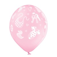 Standaard ballonnen-D11- Baby Girl (6st assorted)