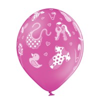 Standaard Ballonnen (30cm) - Baby Meisje - 6 stuks ass.