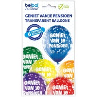 Standaard ballonnen-D11- Geniet Van Je Pensioen (6st assorted)