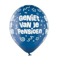 Standaard ballonnen-D11- Geniet Van Je Pensioen (6st assorted)