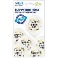 Standaard ballonnen-D11- Happy Birthday (6st assorted)