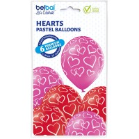 Standaard ballonnen-D11- Hearts (6st assorted)
