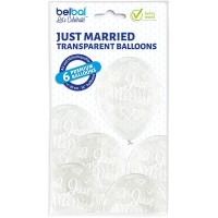 Ballons Standards (30cm) - Just Married - 6 pcs. ass.