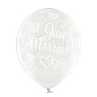 Ballons Standards (30cm) - Just Married - 6 pcs. ass.