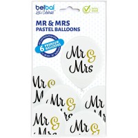 Standaard ballonnen-D11- Mr & Mrs (6st assorted)