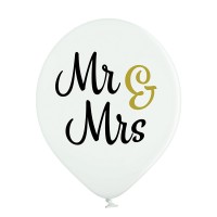 Standaard ballonnen-D11- Mr & Mrs (6st assorted)