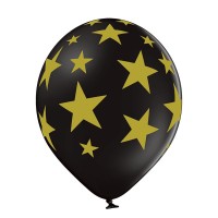 Ballons Standards (30cm) - Étoiles noires - 6 pcs. ass.