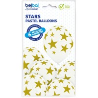 Ballons Standards (30cm) - Étoiles blanches - 6 pcs. ass.