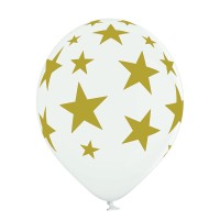 Ballons Standards (30cm) - Étoiles blanches - 6 pcs. ass.