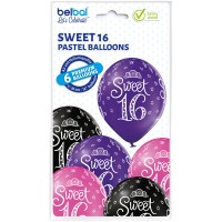 Ballons Standards (30cm) - Sweet 16 - 6 pcs. ass.