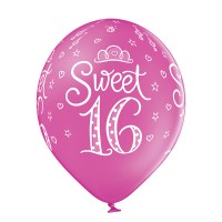 Standaard ballonnen-D11- Sweet 16 (6st assorted)