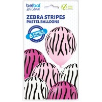 Ballons Standards (30cm) - Zebra - 6 pcs. ass.