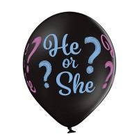 Ballons Standards (30cm) - He or She? - 6 pcs. ass.
