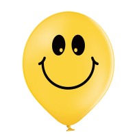 Standaard Ballonnen (30cm) - Smileys Geel - 6 stuks