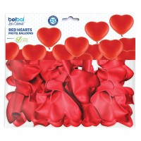 Standaard hartballon (28cm) rood (25st)