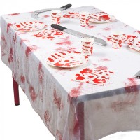 Polyester bloederig tafelkleed de luxe (150x180cm)