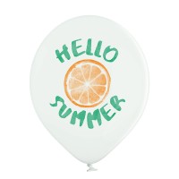 Standaard Ballonnen (30cm) - Hello Summer - 6 stuks ass.