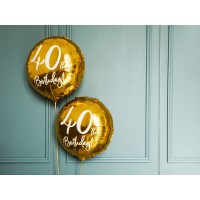 Ballon Aluminium "40th Birthday" Doré (45cm)
