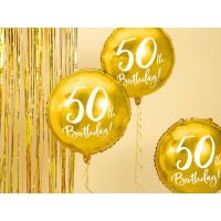 Ballon Aluminium "50th Birthday" Doré (45cm)