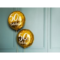Folieballon "50th Birthday" Goud (45cm)