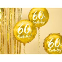 Ballon Aluminium "60th Birthday" Doré (45cm)